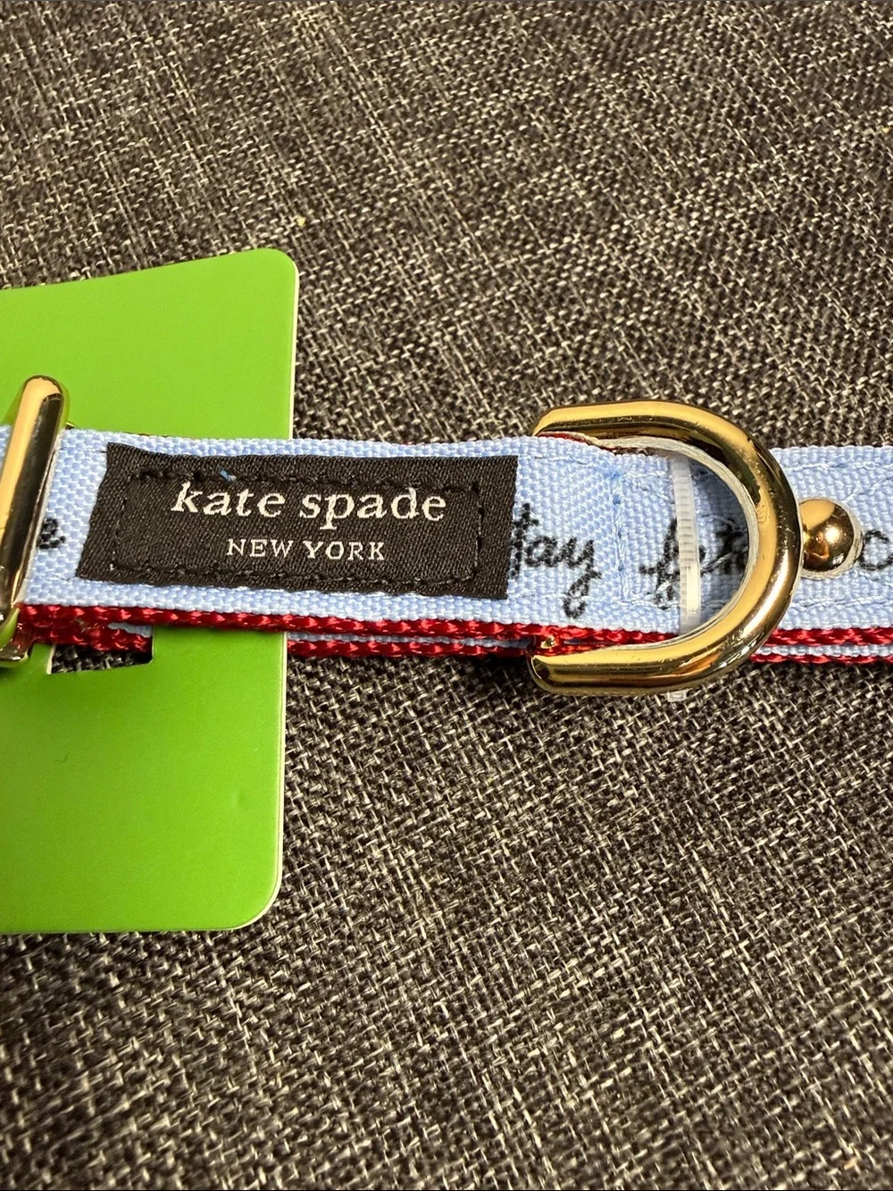 kate spade Raining Cats and Dogs Printed Pet Collar with Gold Hardware S/M